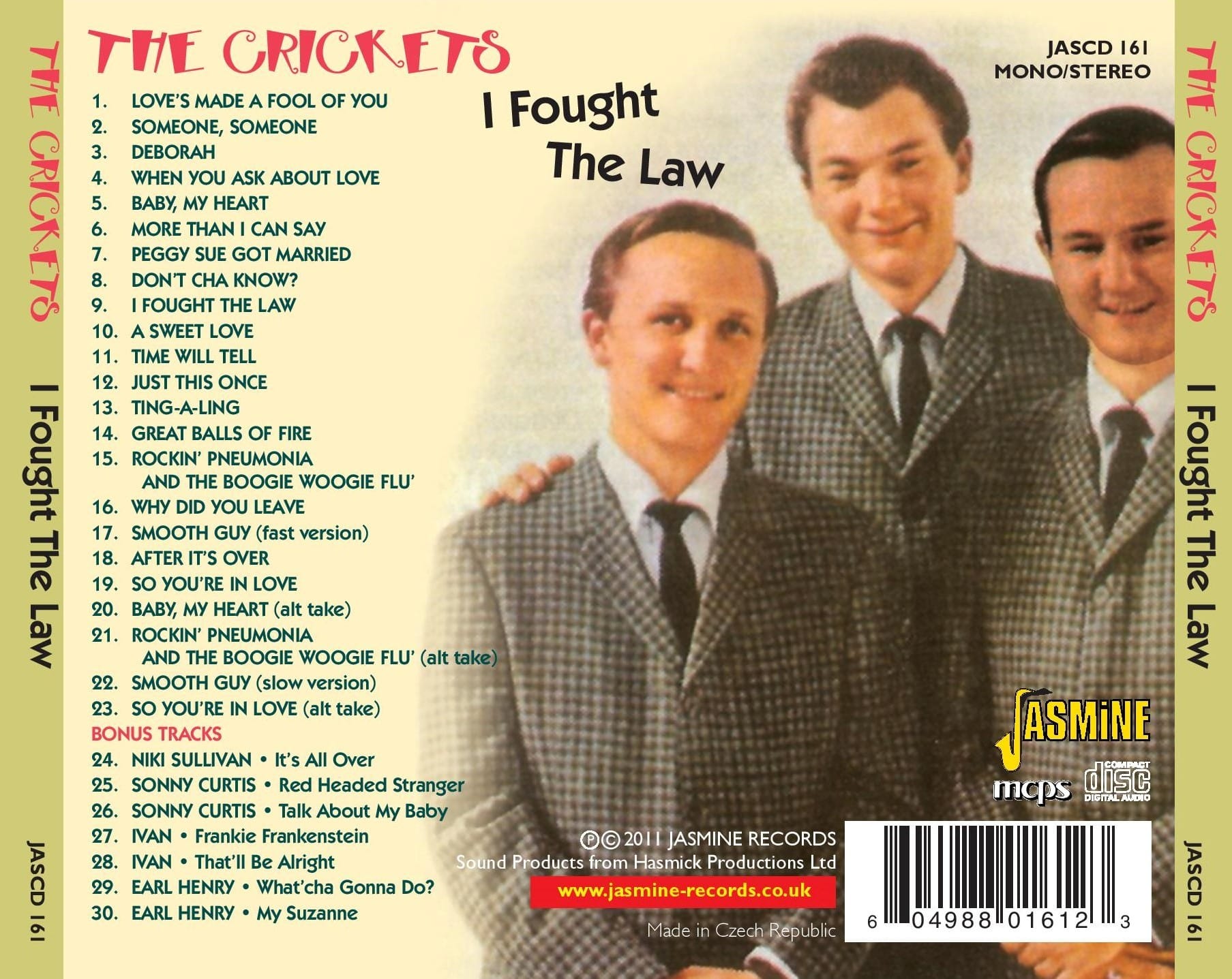 The CRICKETS - I Fought the Law - Jasmine Records