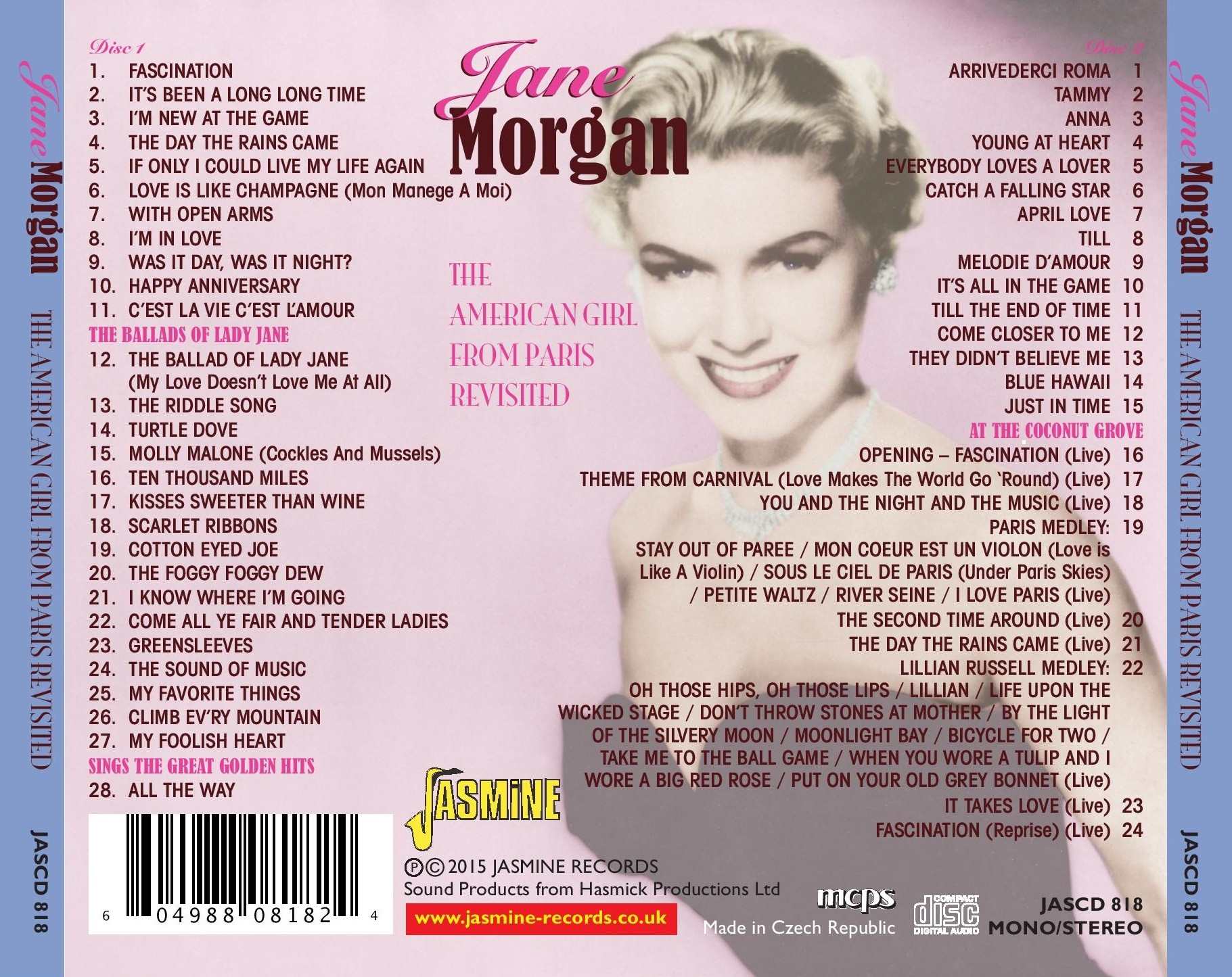 Jane MORGAN - The American Girl from Paris Revisited - Jasmine Records